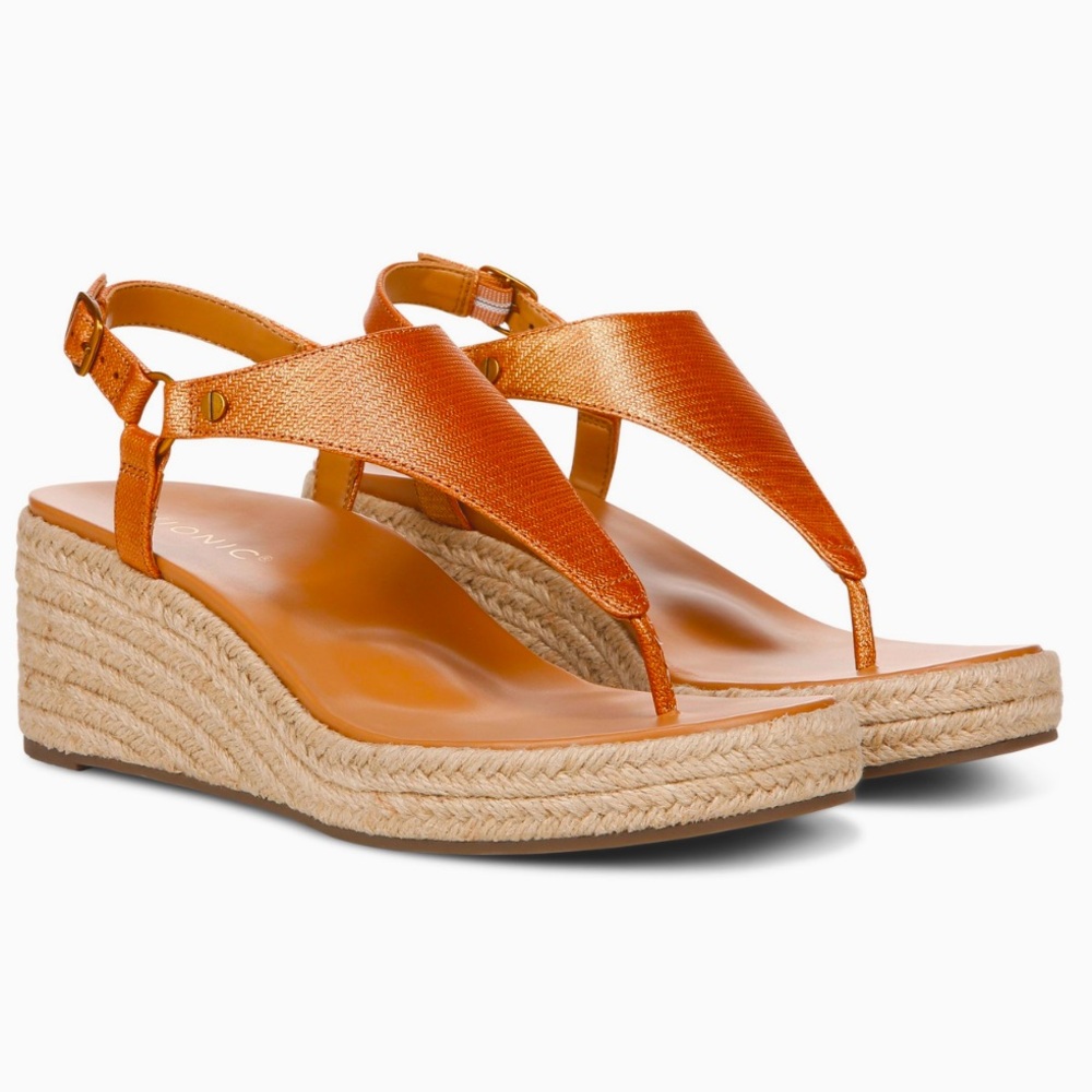 Vionic Kirra Wedge Women's Supportive Sandal: size US 8 - NEW IN BOX Argan Brown
